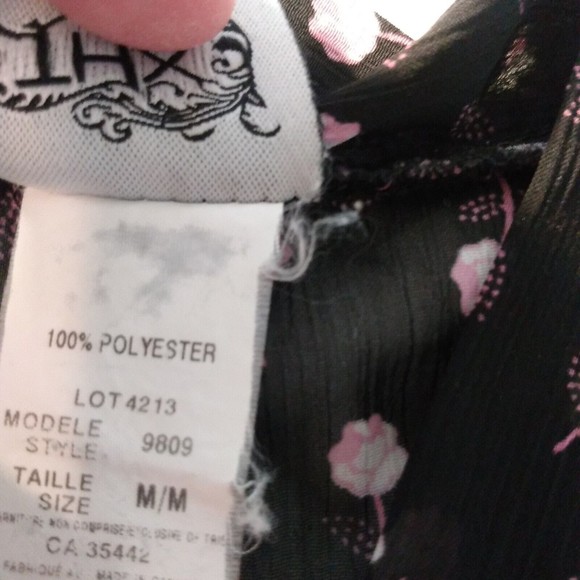 THX Thanx Collection Ruffle Short Sleeve Sheer Romantic Peasant Boho Chic Med. - Picture 5 of 7